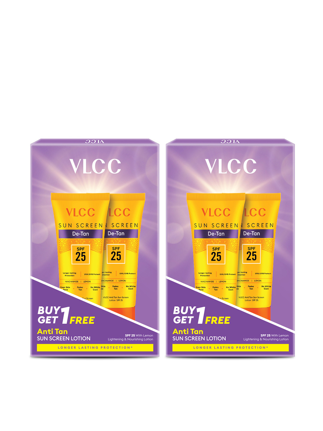 VLCC Set of 4 De-Tan Sun Screen Lotion - SPF 25 - 150ml each