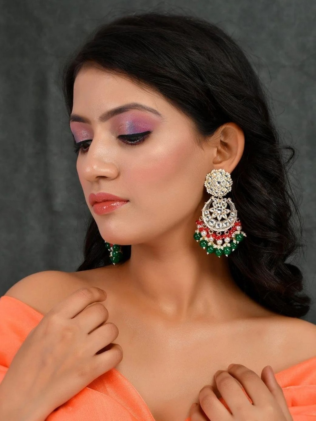 Ishhaara Women Kundan Chandbalis