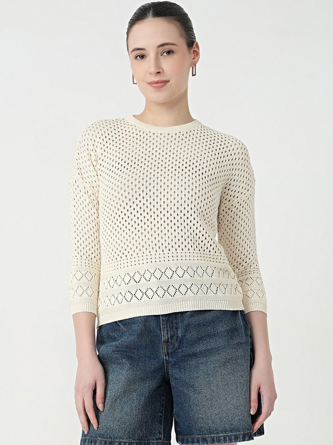 Kraus Jeans Women's Textured Knits Cotton Top