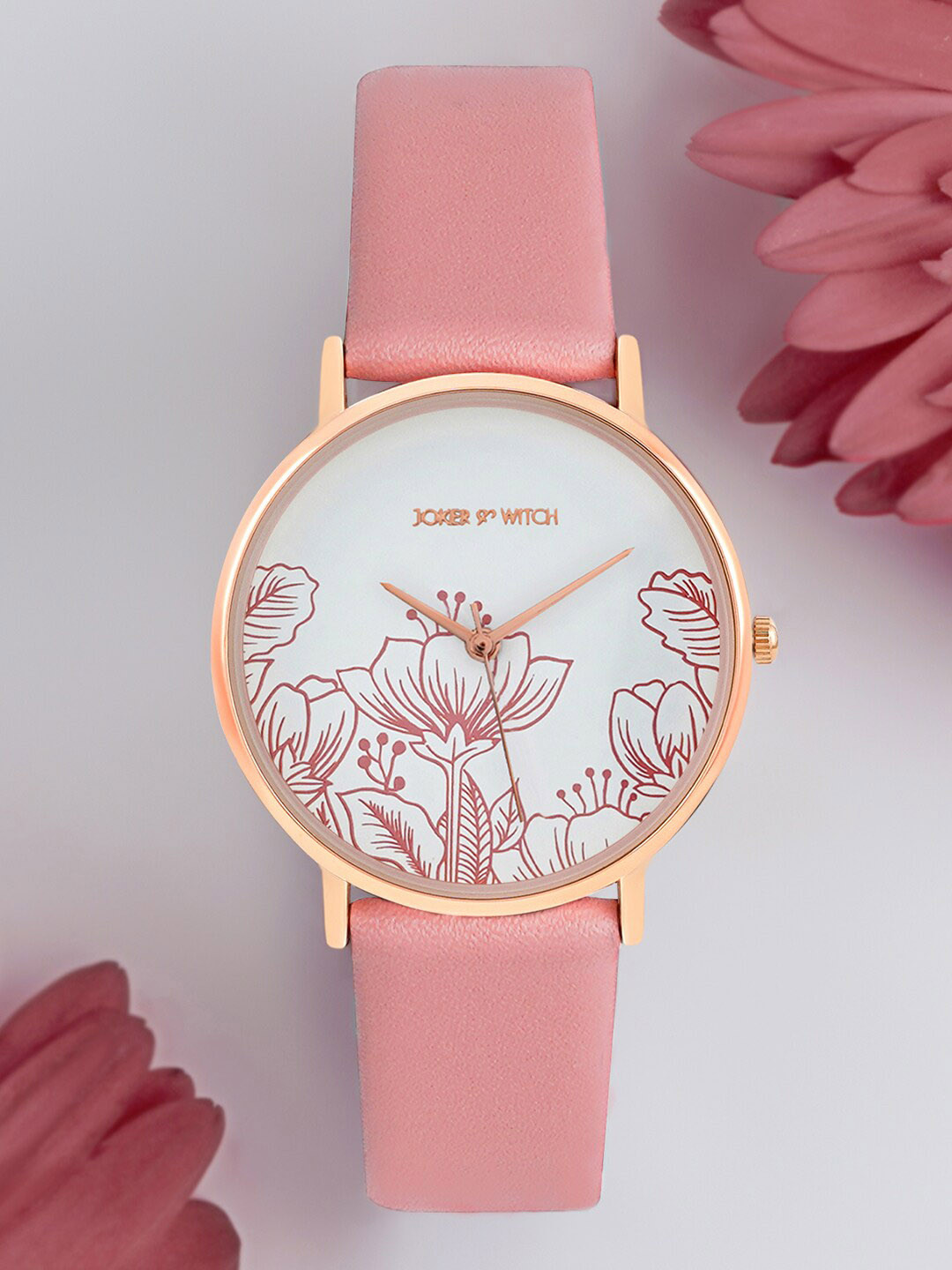 JOKER & WITCH Women White Printed Dial & Pink Magic PU Straps Analogue Watch AMWW589