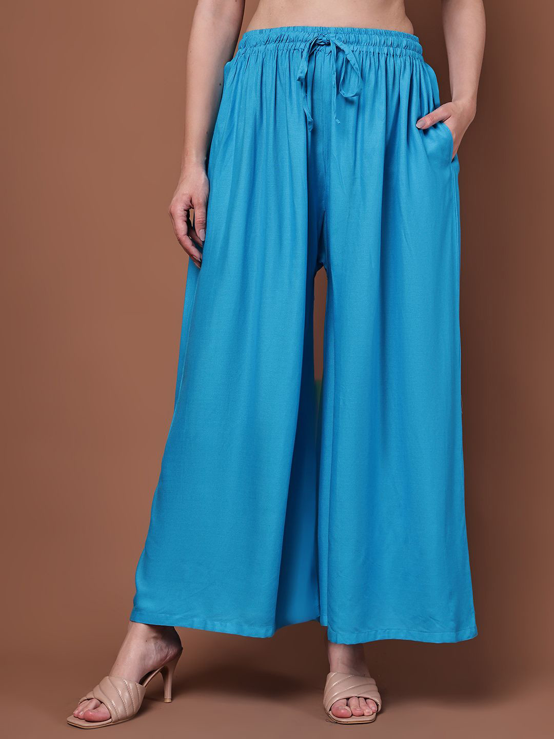 Valles365 by S.C. Women Flared Fit Palazzo With Pocket