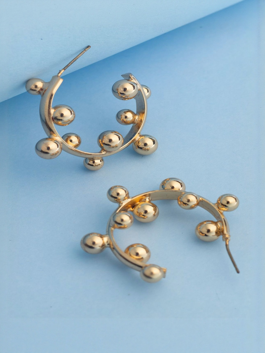 Jewelz Women Orbit Ball Half Hoop Earrings