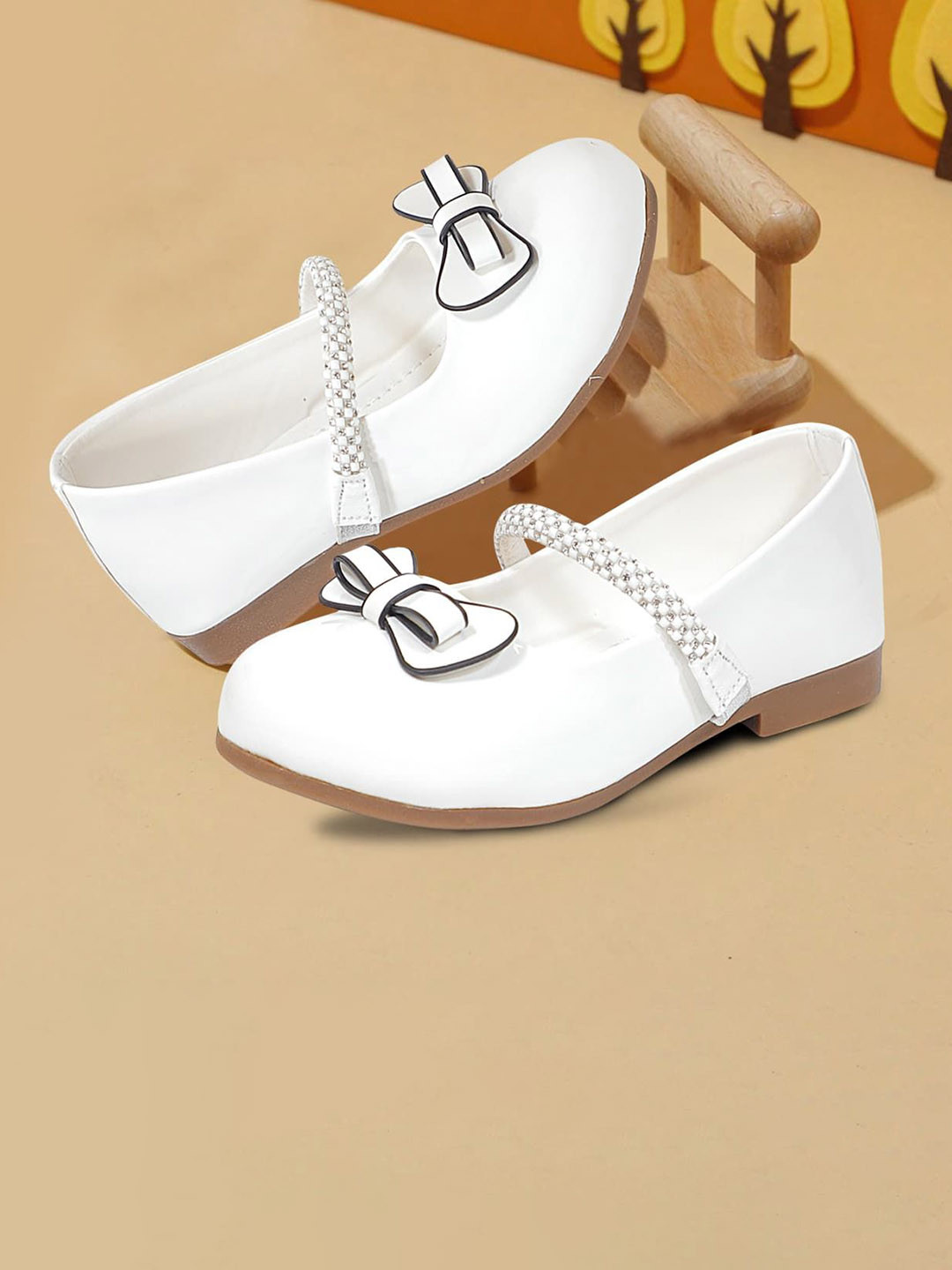 MUKUNDU Girls Slip-On Round Toe Bellarinas with Bows