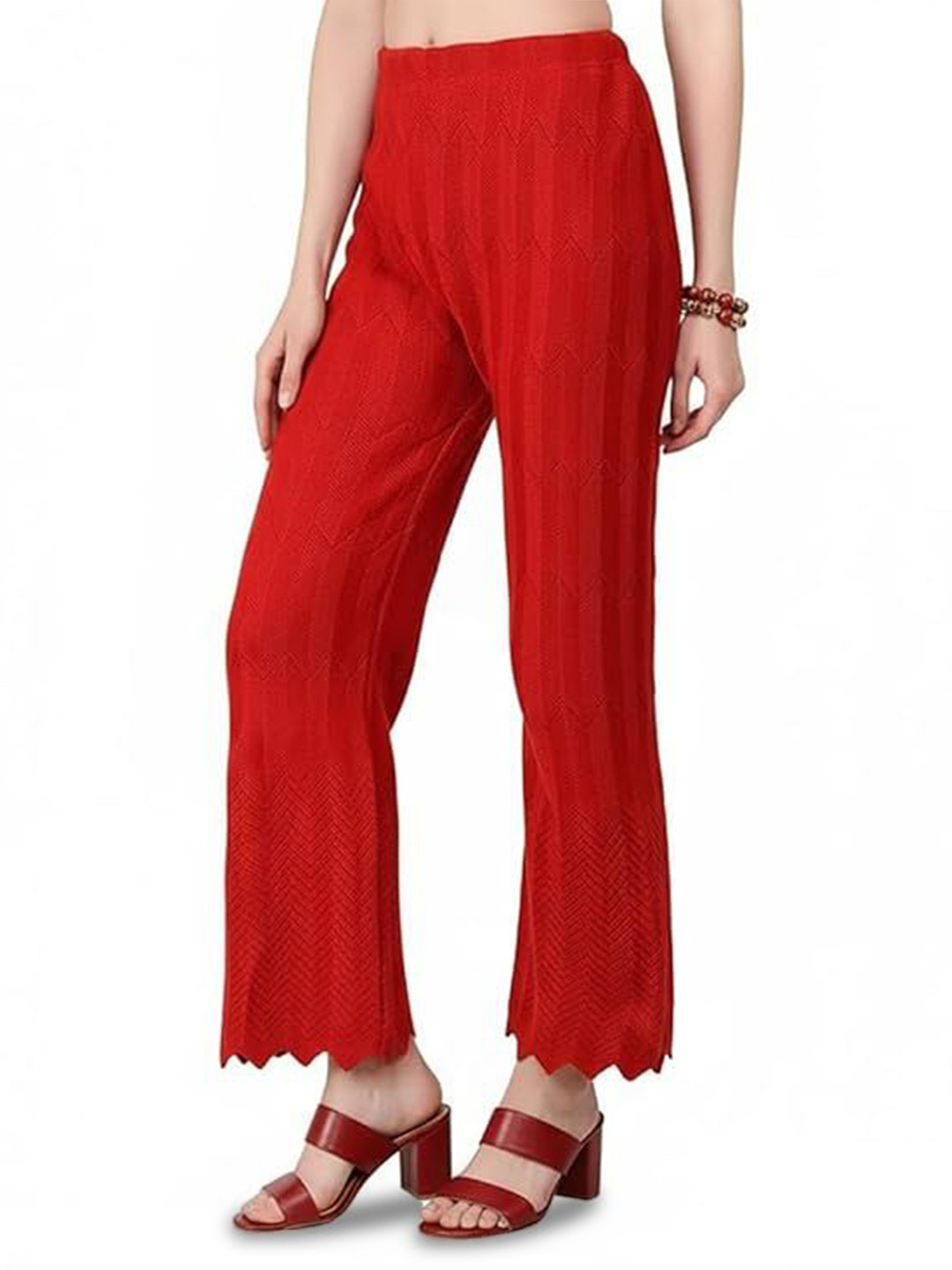 Thrifty Thread Women Geometric Wide Leg Palazzos