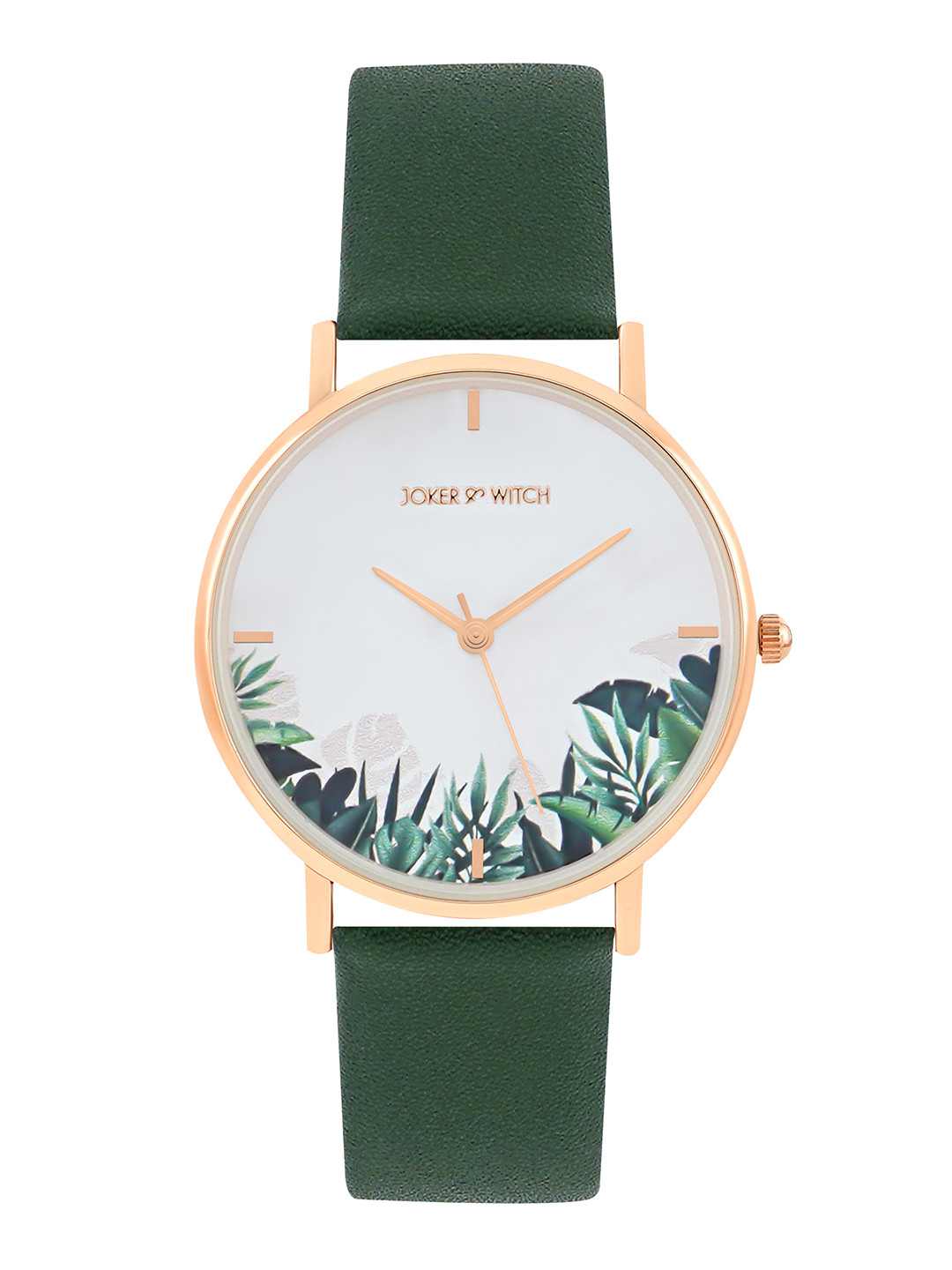JOKER & WITCH Women White Printed Dial & Green Synthetic Straps Analogue Watch