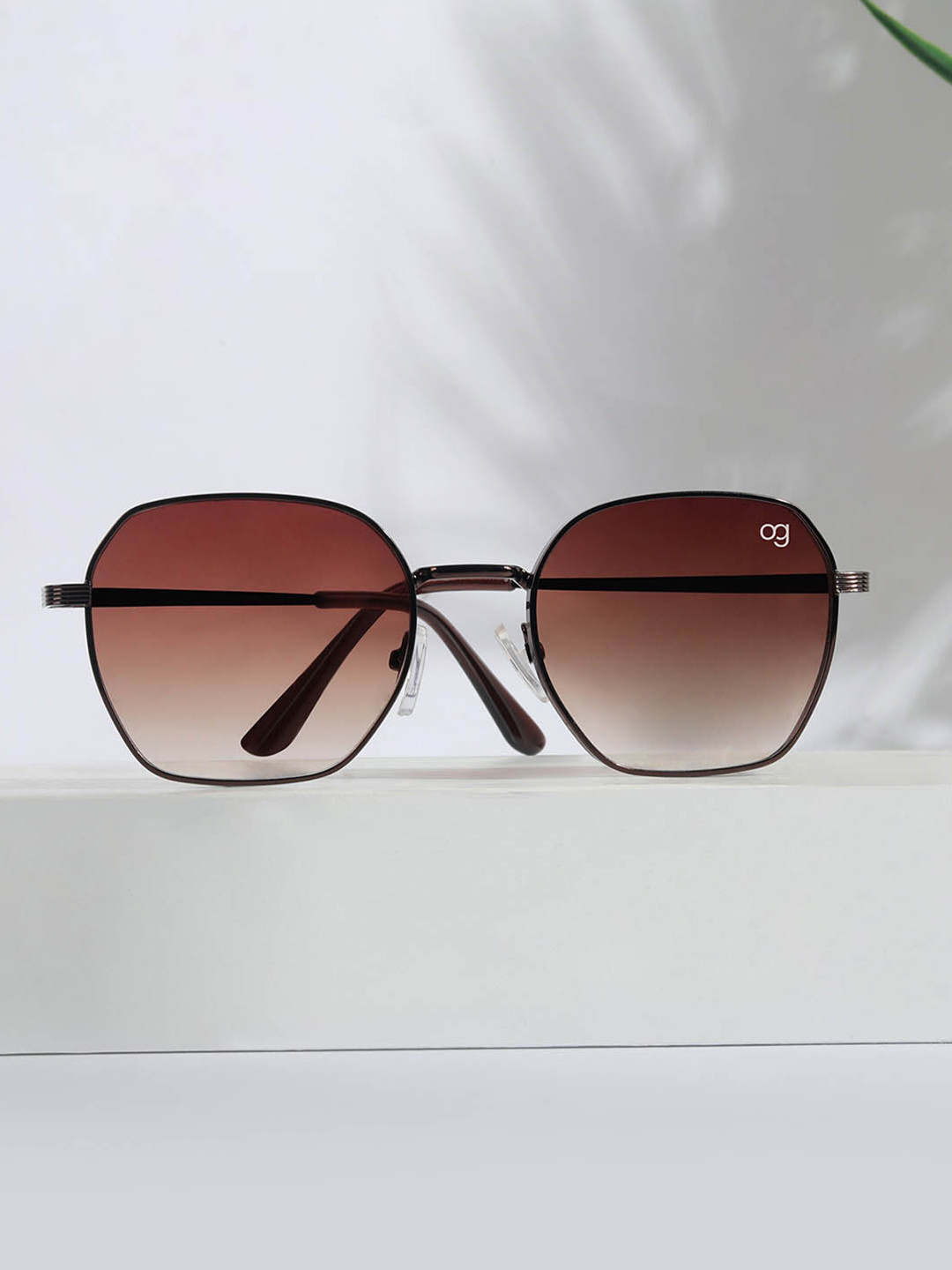 Woggles Unisex Hexagonal Sunglasses with UV Protected Lens WOJJ-MHX-87625C4