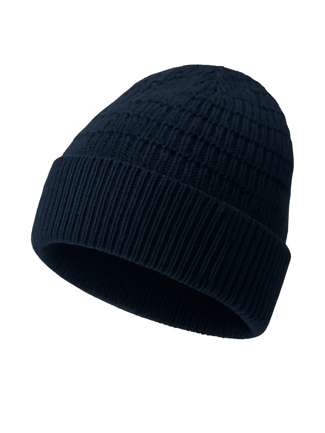 Cdeck Men Navy Blue Woolen Beanie