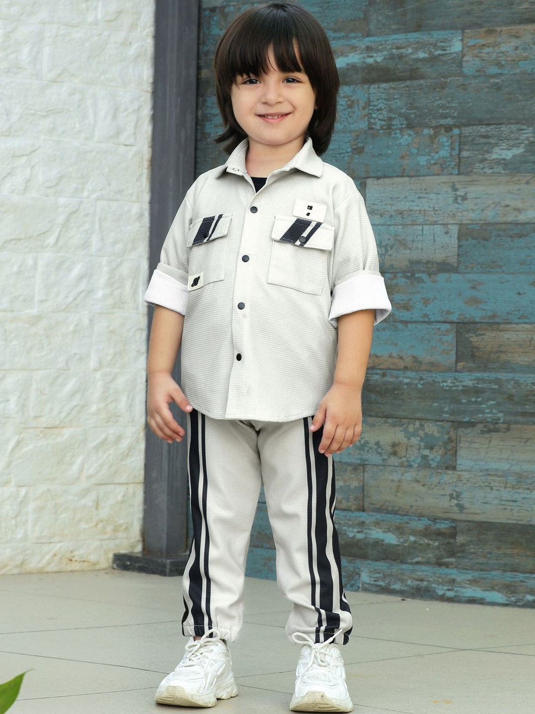 Bad Boys Pure Cotton  Printed T-shirt and Shirt with Trousers Clothing Set