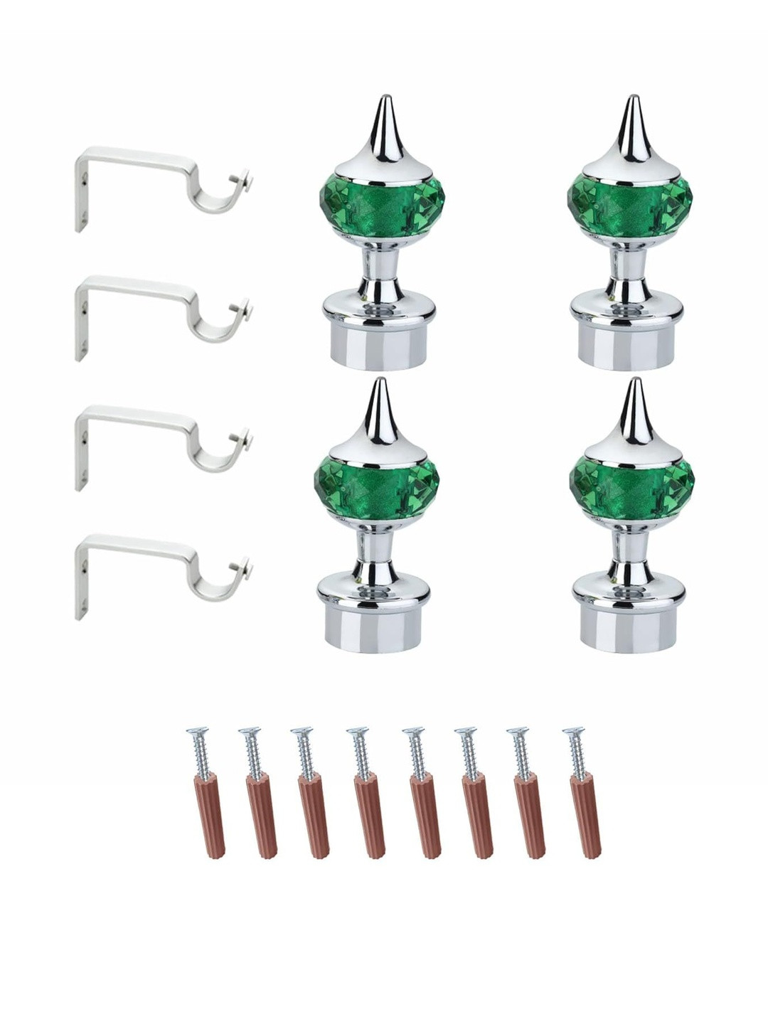 GLOXY Pair Of 2 Aluminium Curtain Brackets