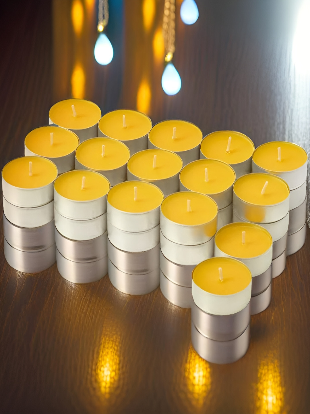 Aromatic Fables Yellow 50 Pieces Zesty Citrus Fragrance Tea Light Candles