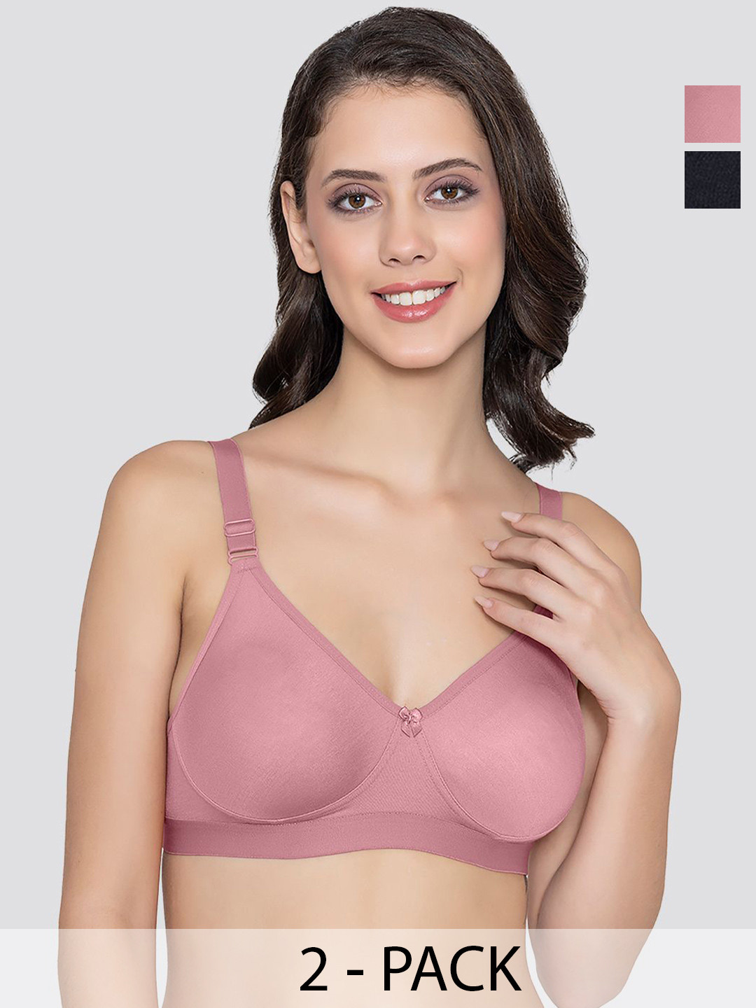 Kalyani Paloma Pack Of 2 Seamless Support Full Coverage Double Layered Bras
