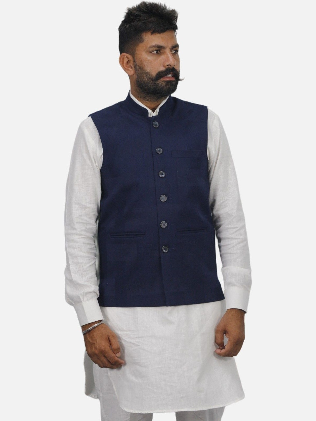 GARGIAN Master Cut Men Navy Blue Wool Jackets