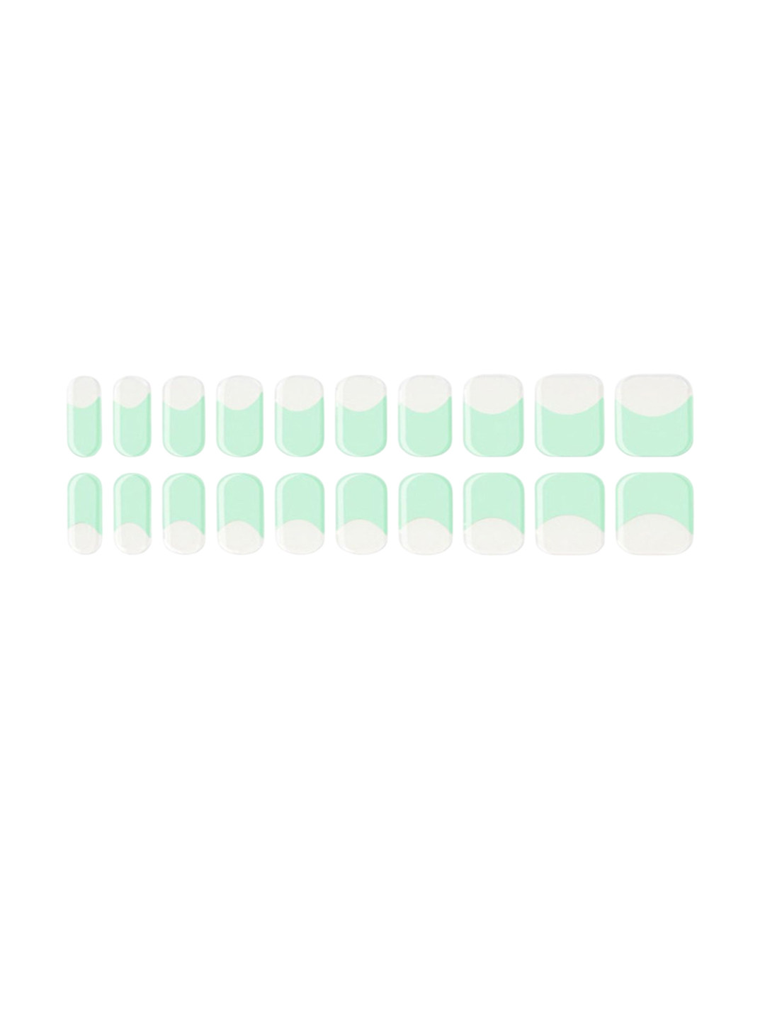 TLISMI Set Of 20 Self Adhesive Semi Cured Nail Gel Strips - Minimal Mint