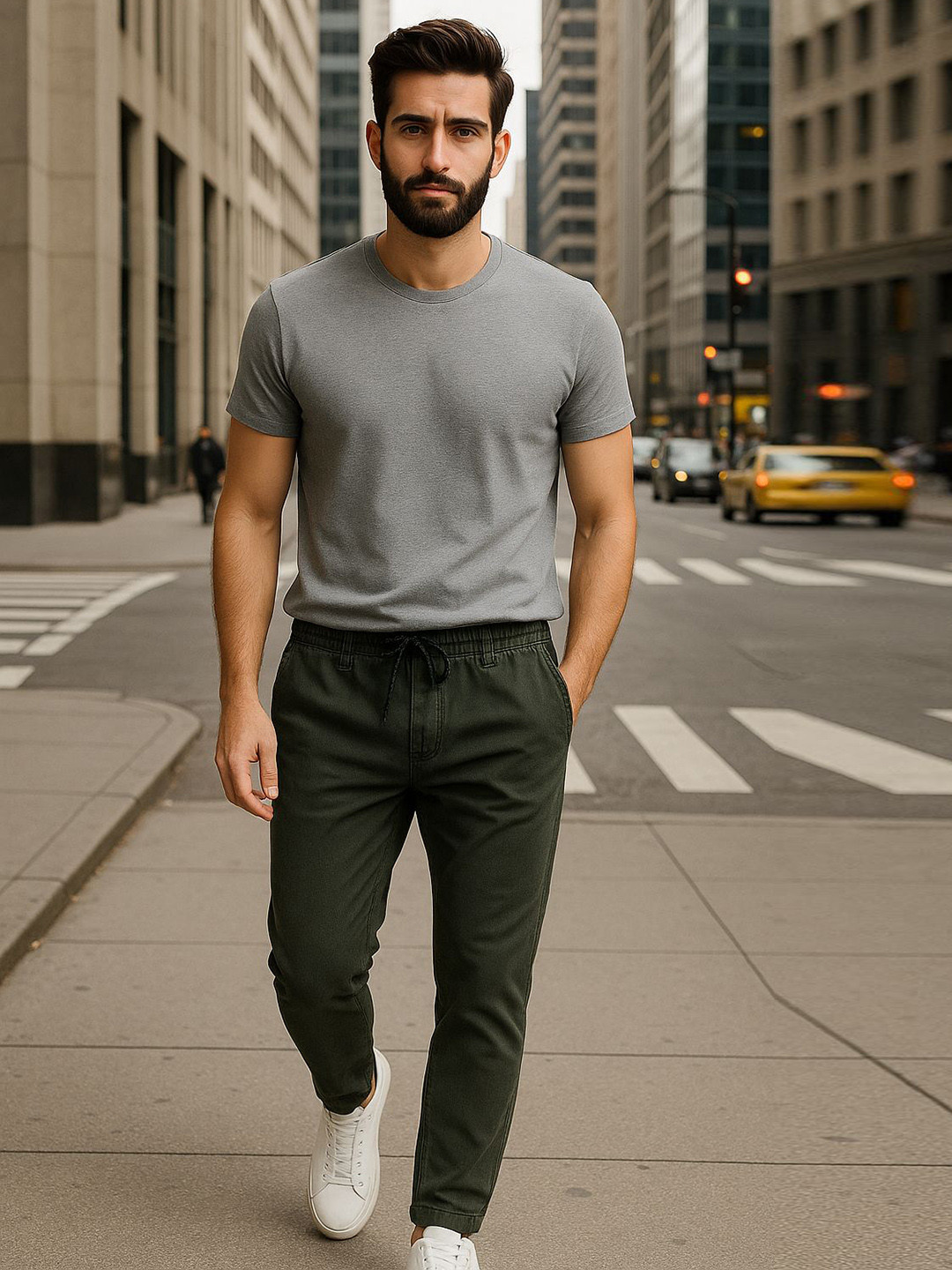 HIRRUX Men Regular Fit Mid Rise Cotton Denim Track Pants