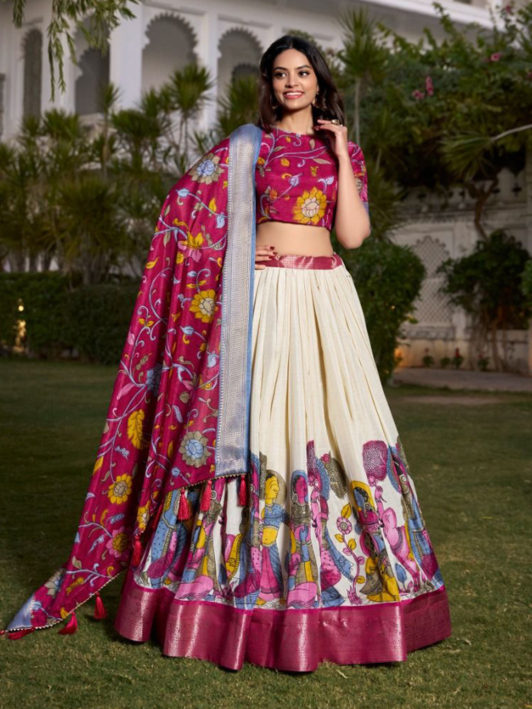 RUNAYA NX Printed Ready To Wear Lehenga & Unstitched Blouse With Dupatta