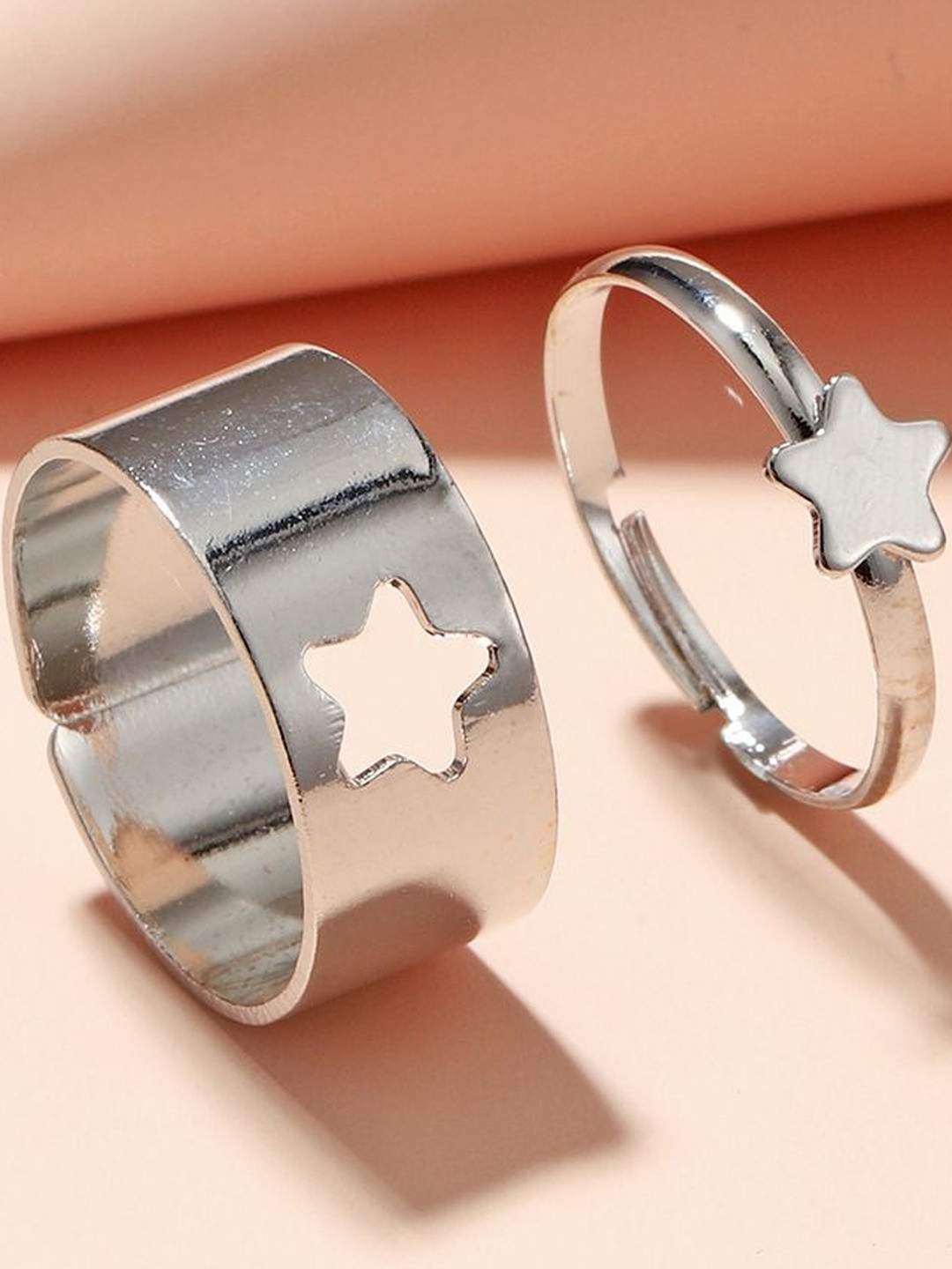 TheVineGirl Stylish Silver Star Matching Couple Ring
