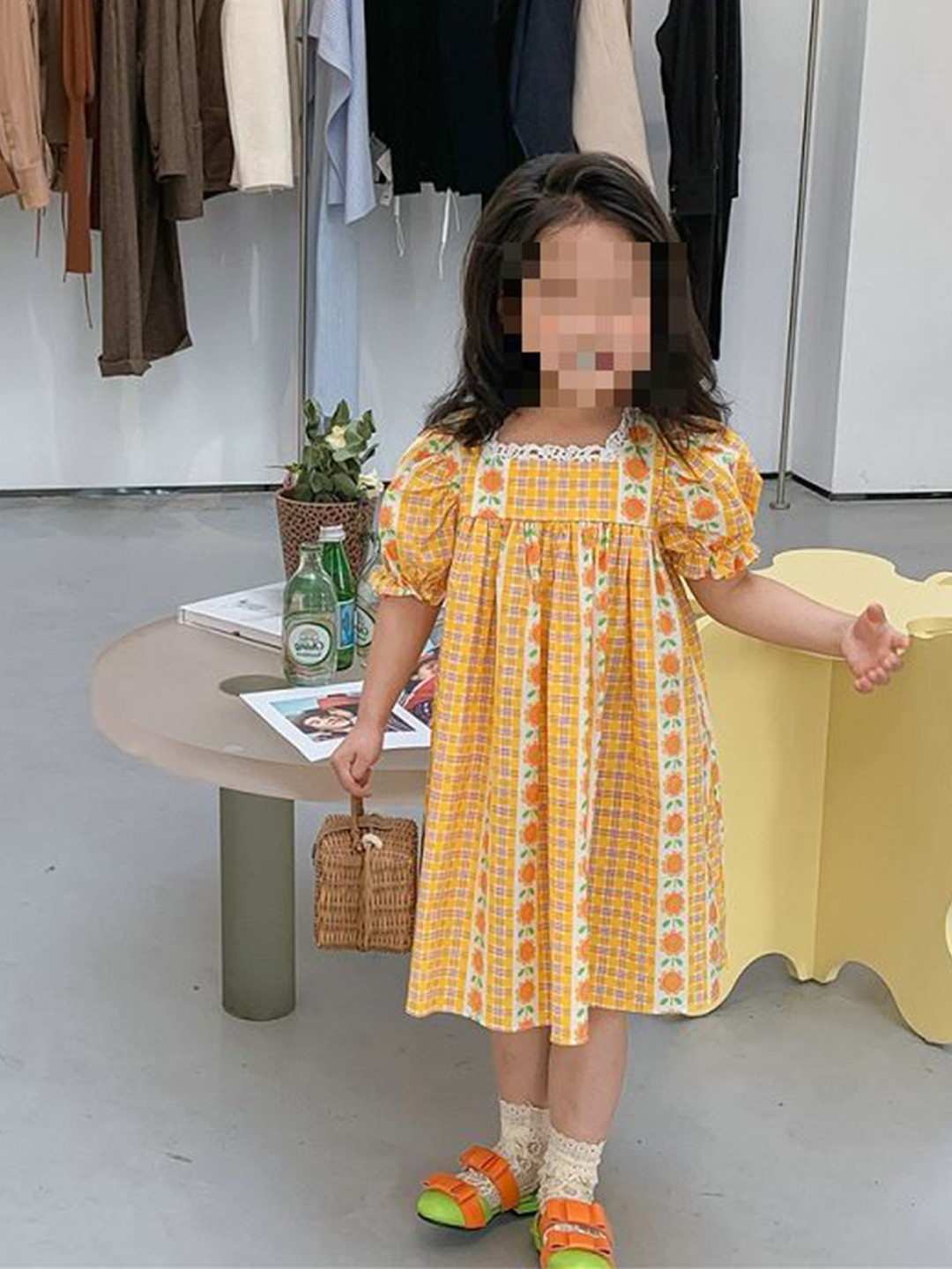 StyleCast x Revolte Girls Checked Lace Insert A-Line Dress