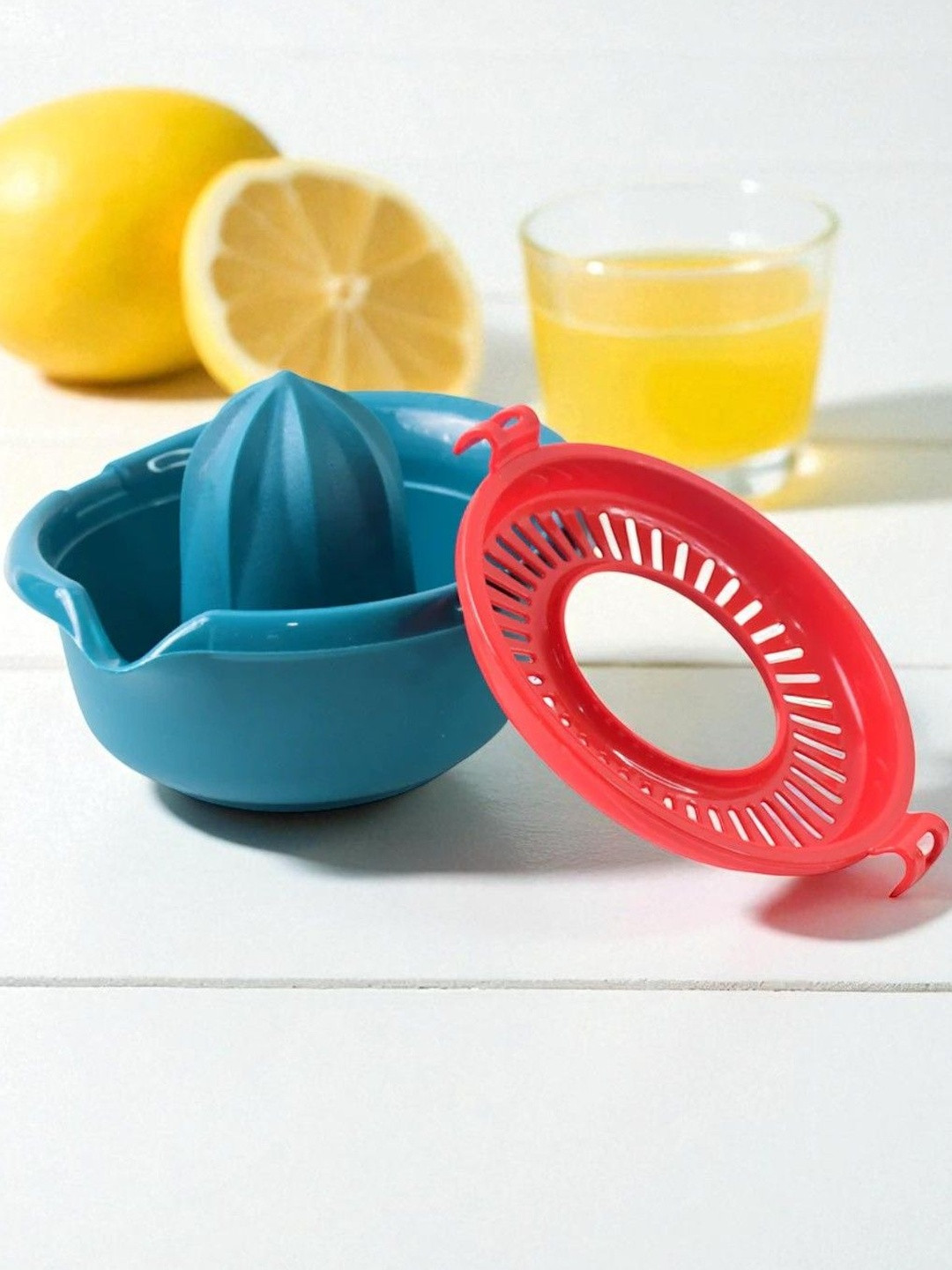 DeoDap Blue Plastic Premium Manual Hand Press Citrus Juicer