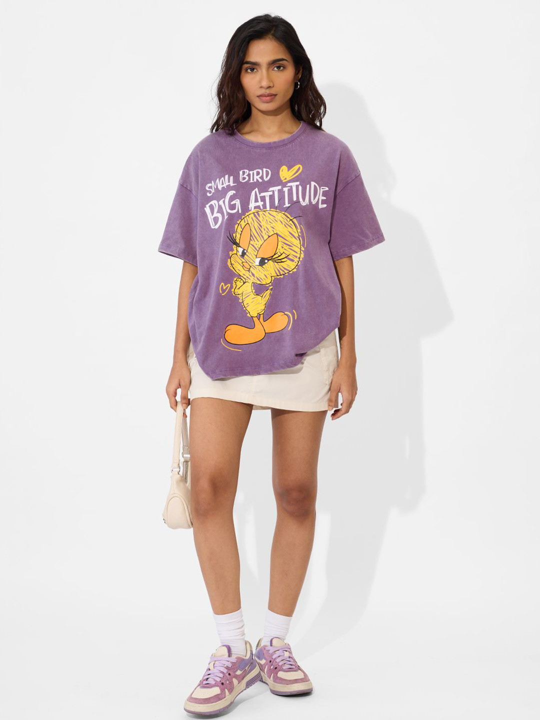 The Souled Store Oversized Looney Tunes Big Attitude Printed Pure Cotton T-Shirt