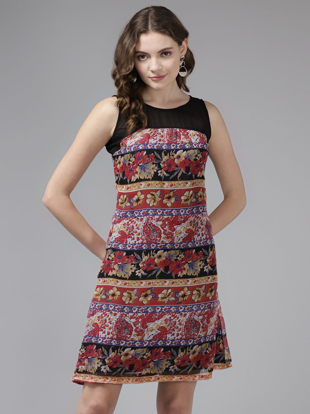 BAESD Floral Printed Above Knee Shift Dress