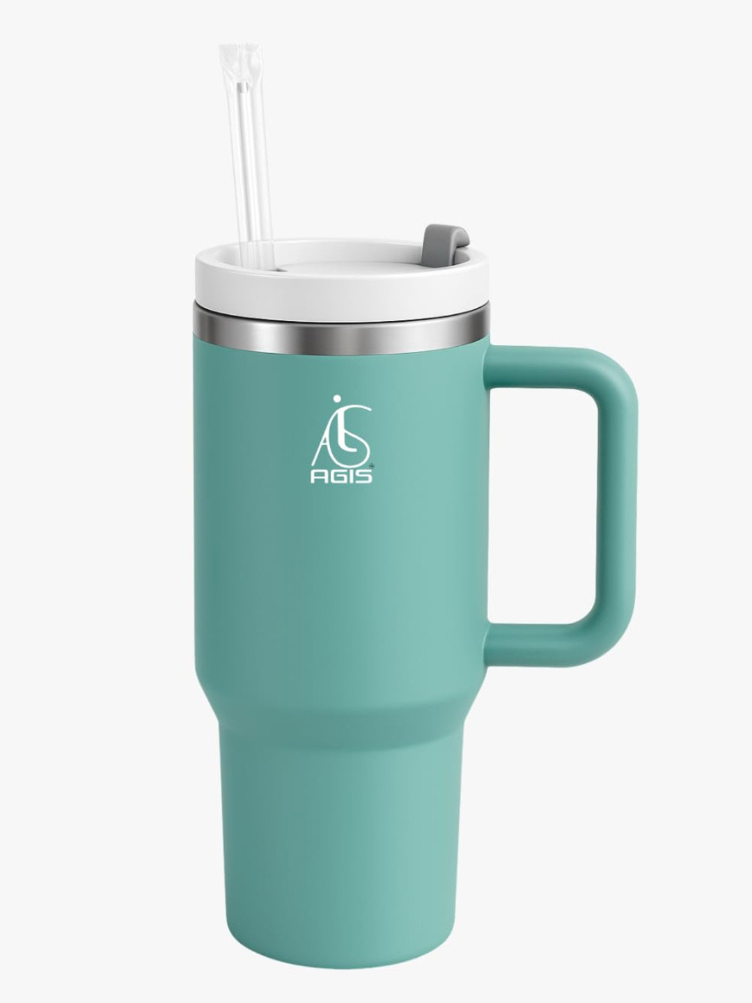 AGIS Green & White Stainless Steel Water Bottle 1L