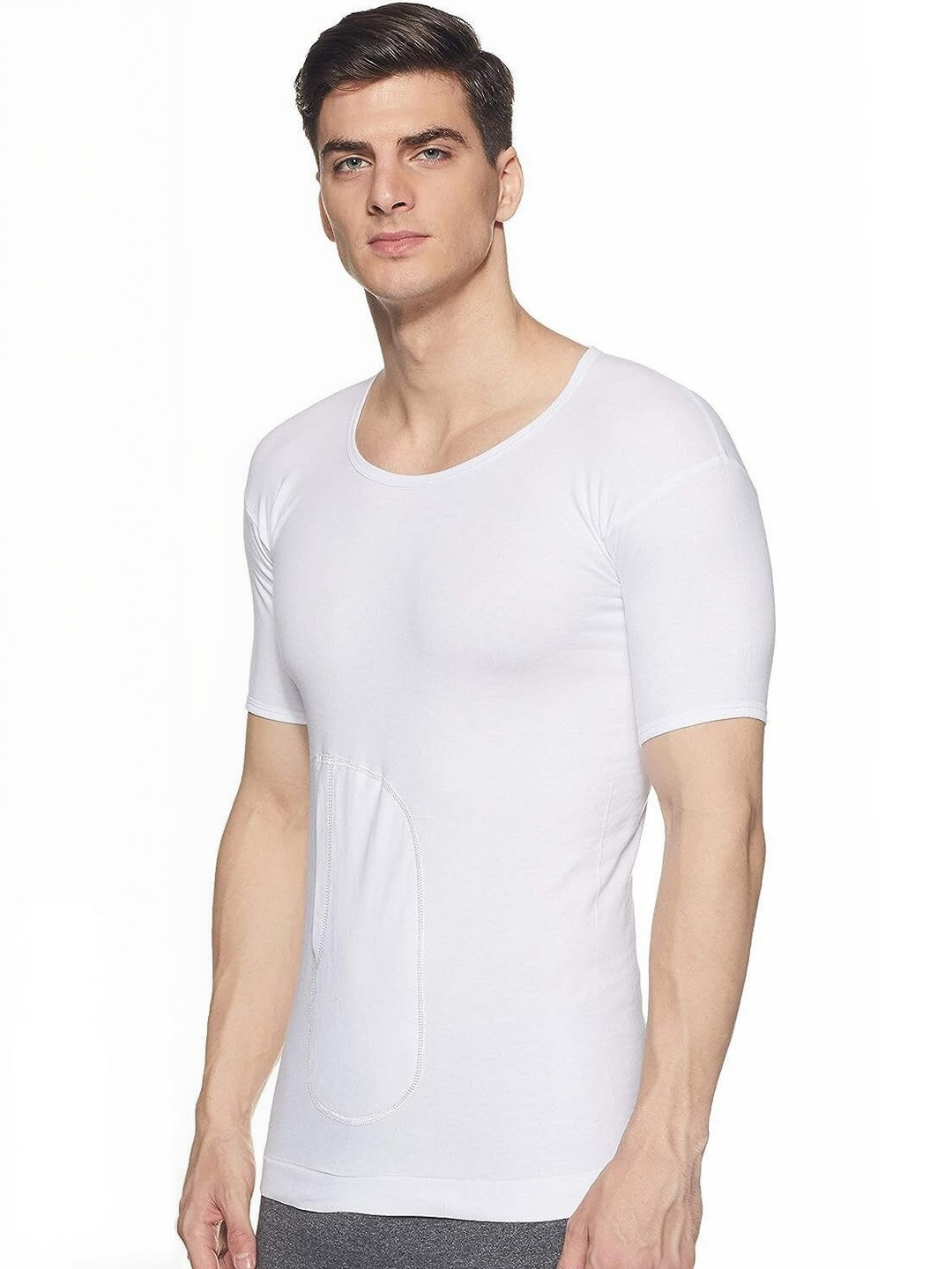 AMUL COMFY Pack Of 2 Men Cotton Basic Innerwear Undershirt with Pockets