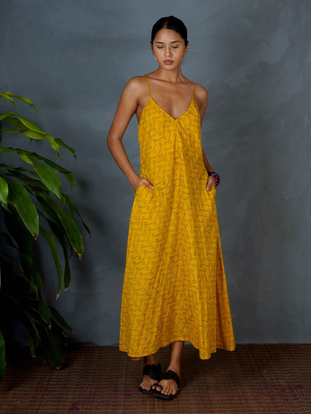 Chidiyaa MYA Amaira Hand Block Printed Midi Ethnic Dresses