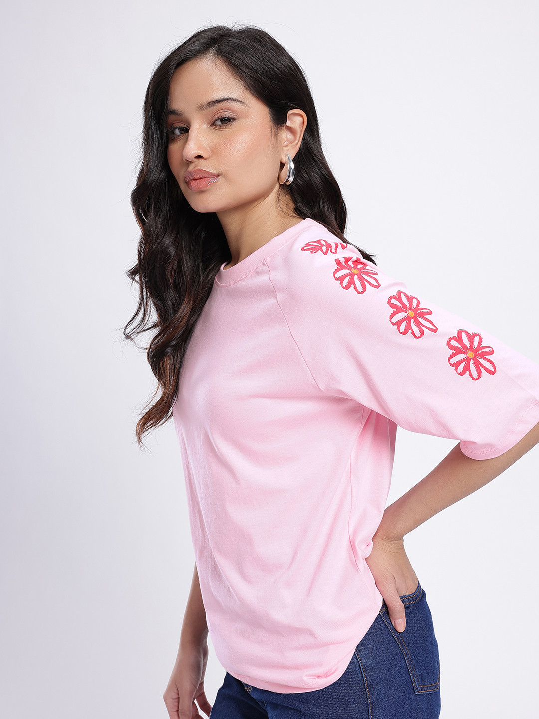 glitchez Oversized Printed Raglan Sleeves Tshirts