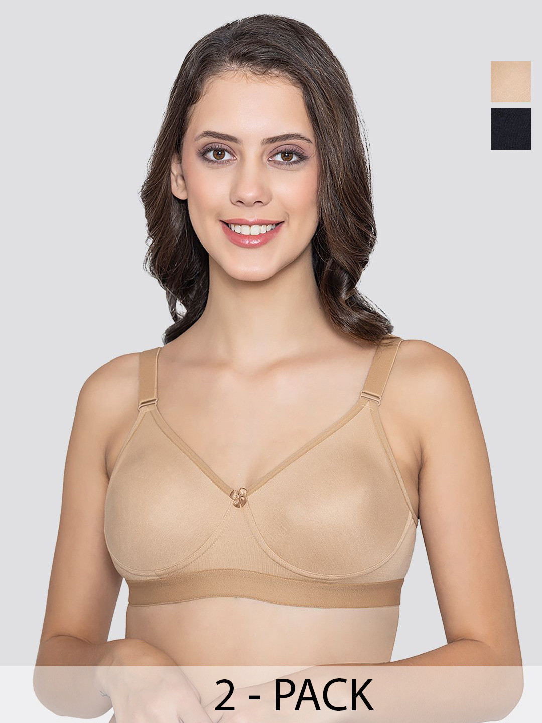 Kalyani Paloma Pack Of 2 Seamless Support Full Coverage Double Layered Bras