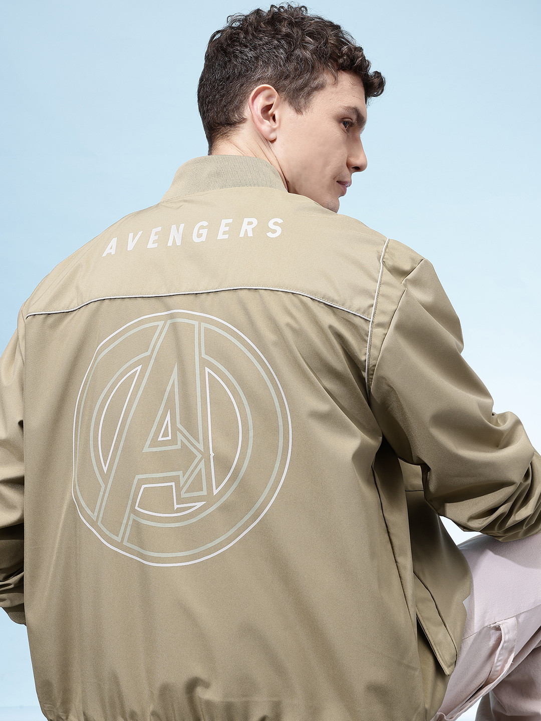glitchez Avengers Marvel street Logo Printed Bomber Jacket
