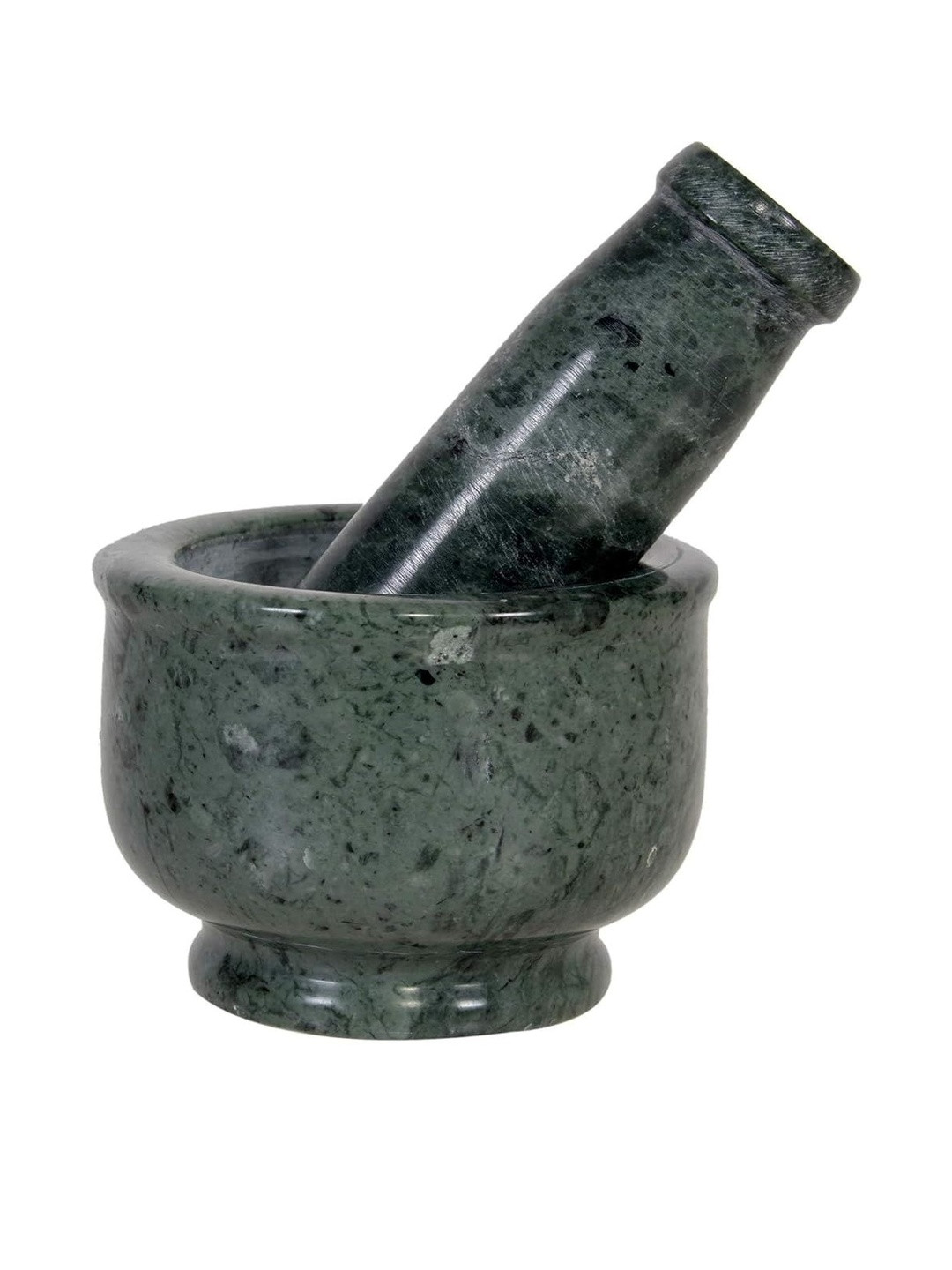PTR Marble Green Mortar & Pestle Set Kharal Khalbatta Dasta Imam Musal 3 inch