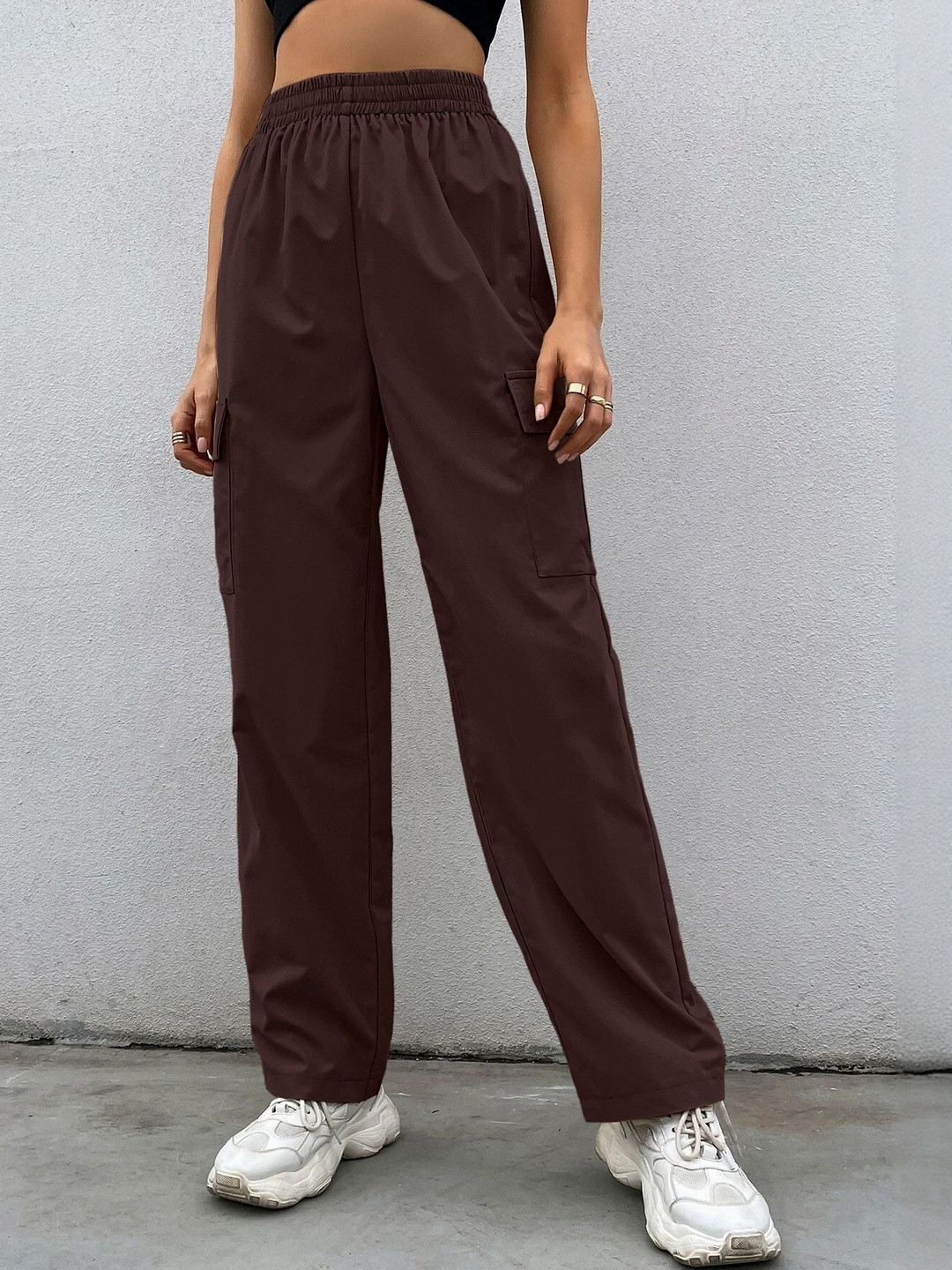 SZN Women Coffee Brown Casual Cargo Trousers