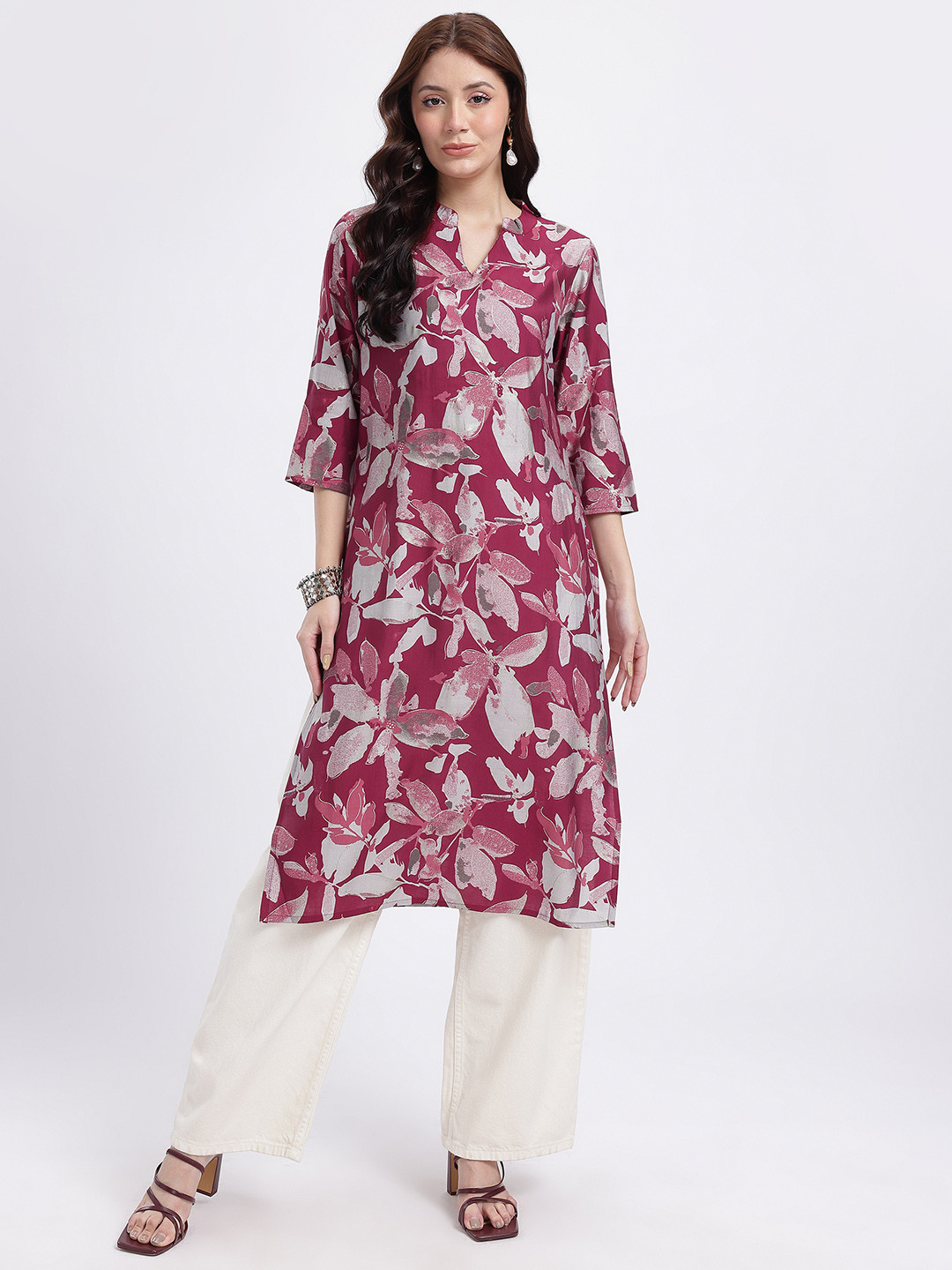 Anouk Rustic Floral Printed Straight Kurta