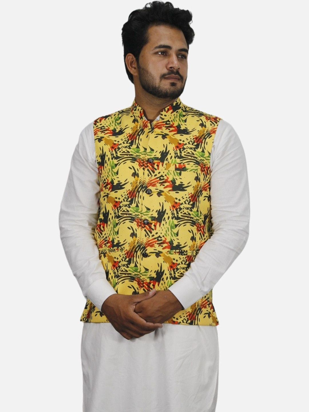 GARGIAN Master Cut Men Yellow Wool Jackets