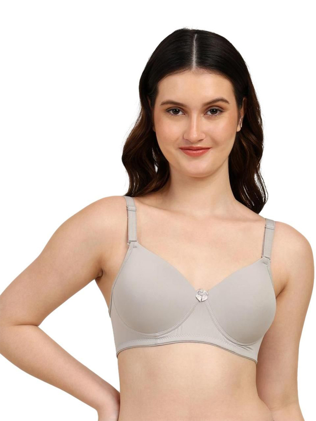 Hnm Hosiery N More Solid Full Coverage Lightly Padded Non-Wired Seamless Everyday Bra