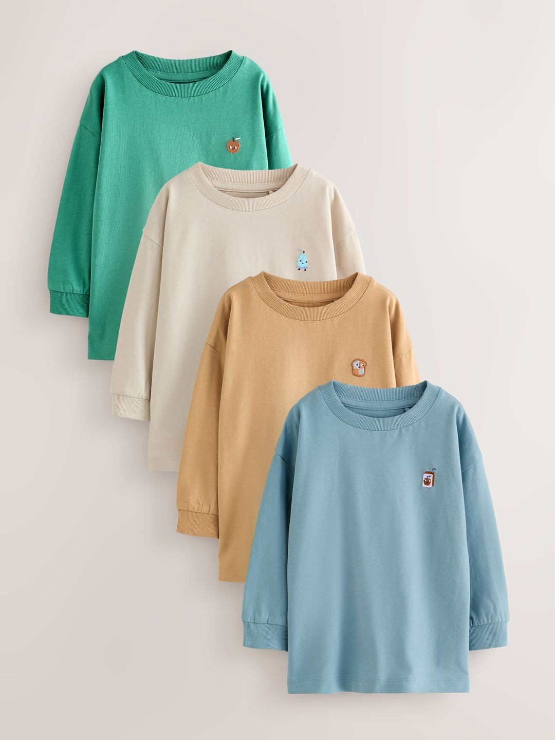 NEXT Boys Pack Of 4 Drop-Shoulder Sleeves Pure Cotton T-Shirt