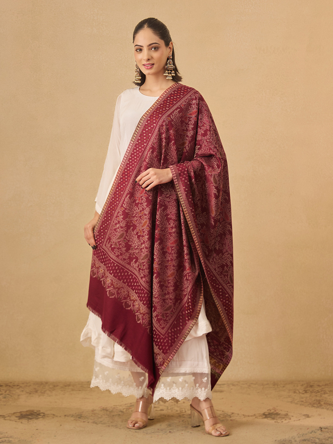 Pashmoda Women Paisley Harmony Kaani Woolen Stole