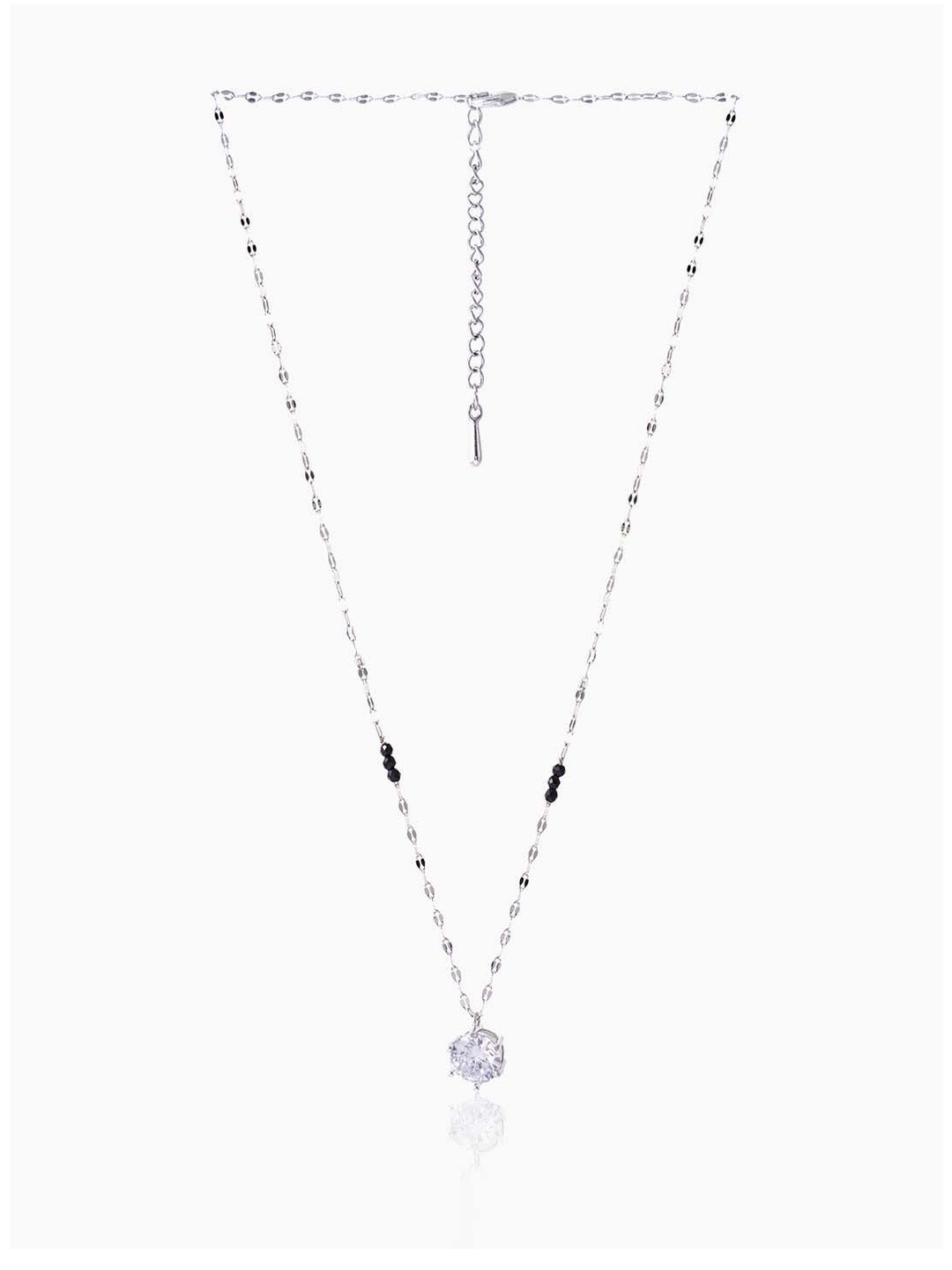 SWASHAA Madan Solitaire Silver-Plated Mangalsutra