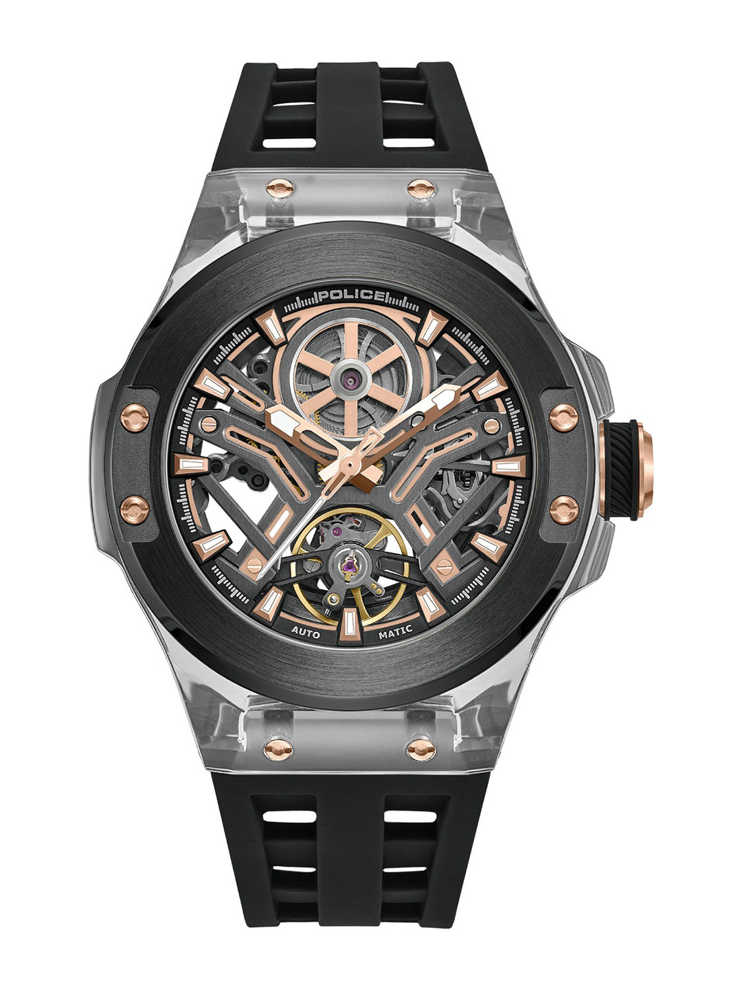 Police Men Rock Rebel Quartz Gun Round Dial Watch - PLPEWGR0082202