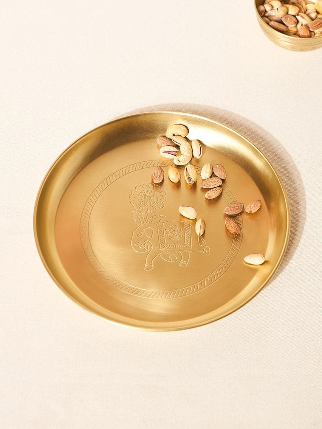 Chumbak Royal Tusker Gold Toned Brass Plate