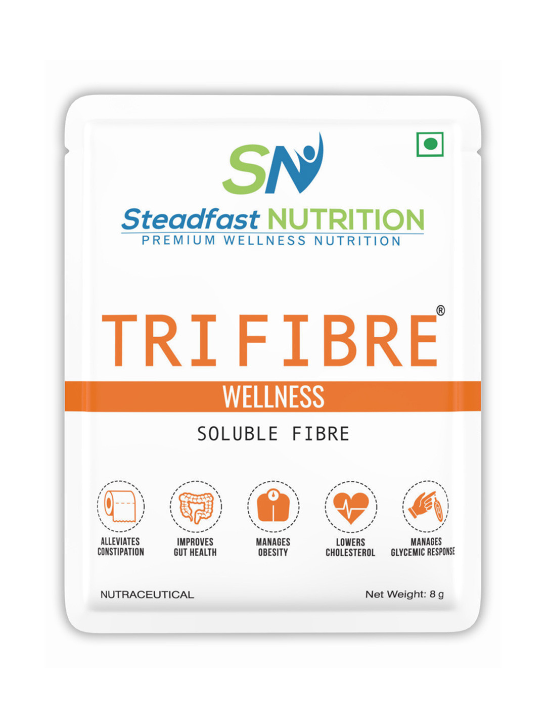 Steadfast Nutrition TriFibre Clear Soluble Fiber Gluten Free Unflavoured 30 Sachets 240g