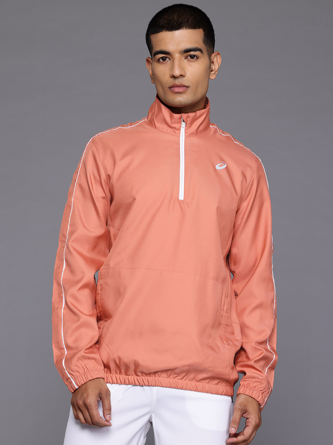 ASICS Mock Collar Paneled Half-Zipper Sweatshirt