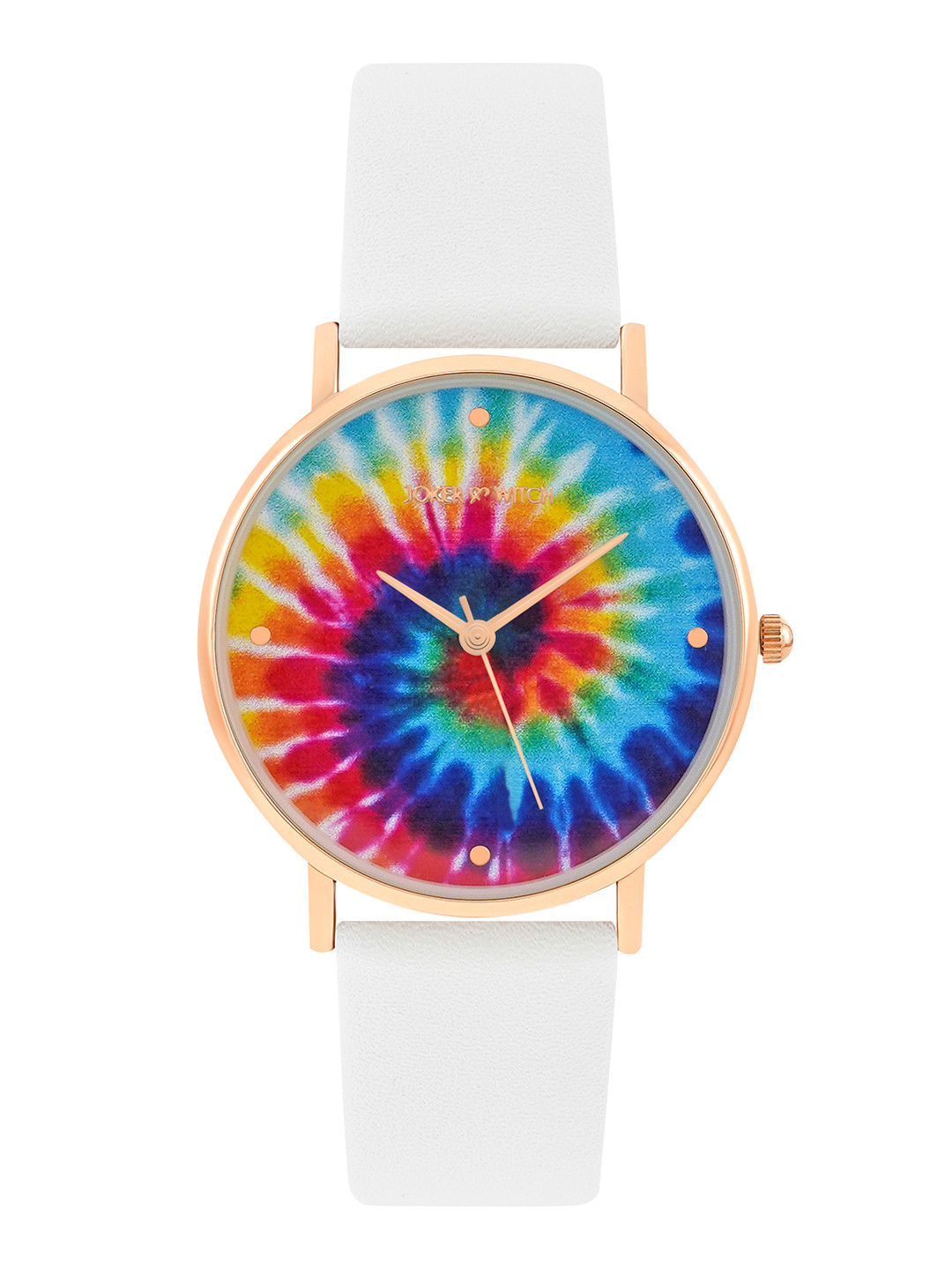 JOKER & WITCH Women Tie- Dye Printed Dial & White Synthetic Straps Analogue Watch