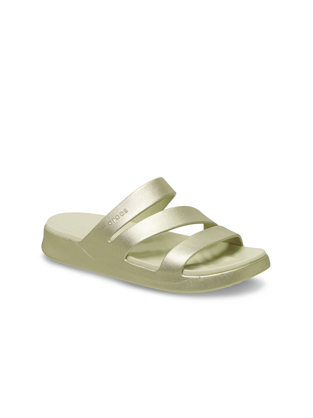 Crocs Women Getaway Metallic Strappy ChMt Flip Flops
