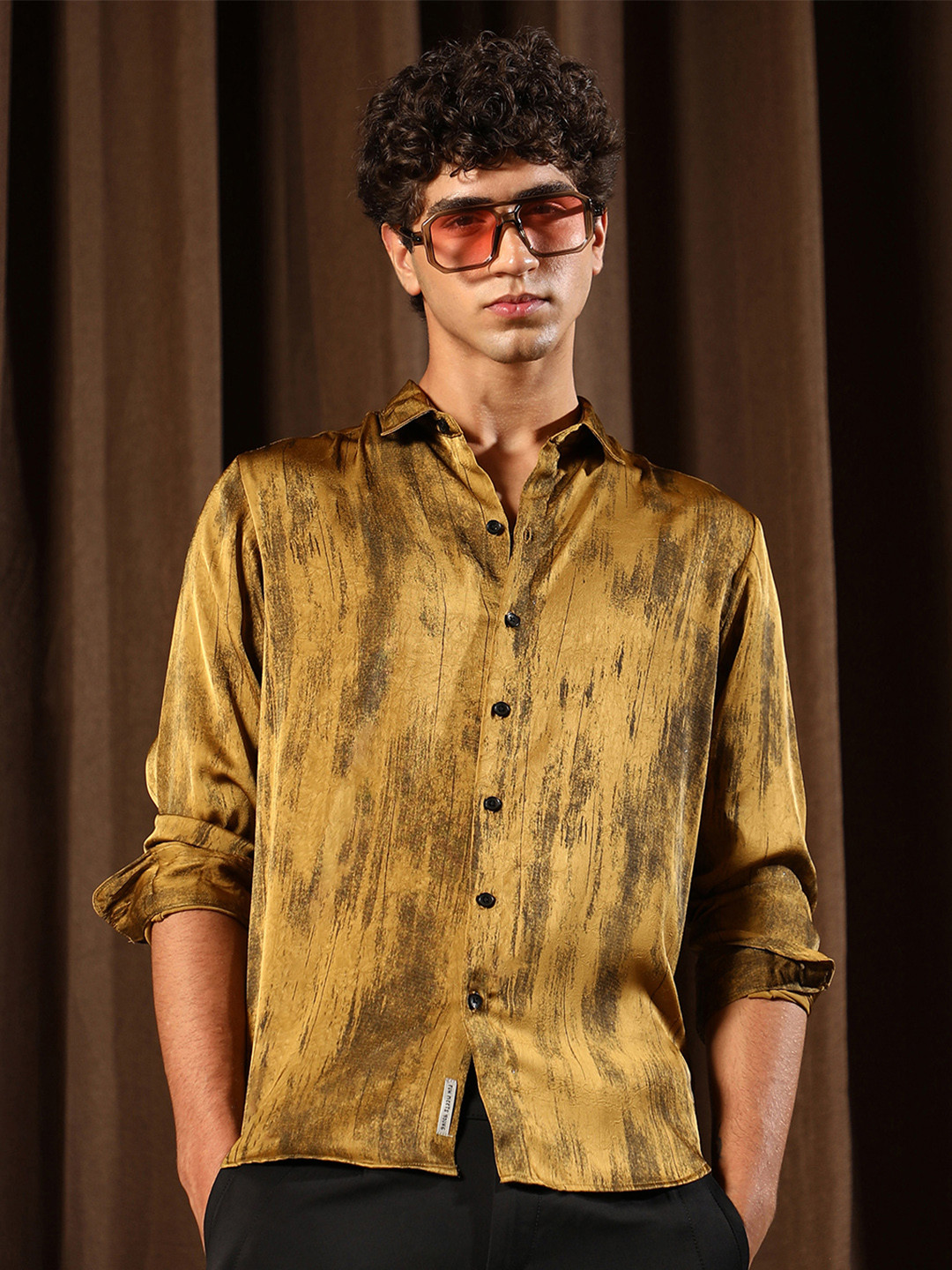 CAHOOT Abstract Printed Comfort Satin Casual Shirt
