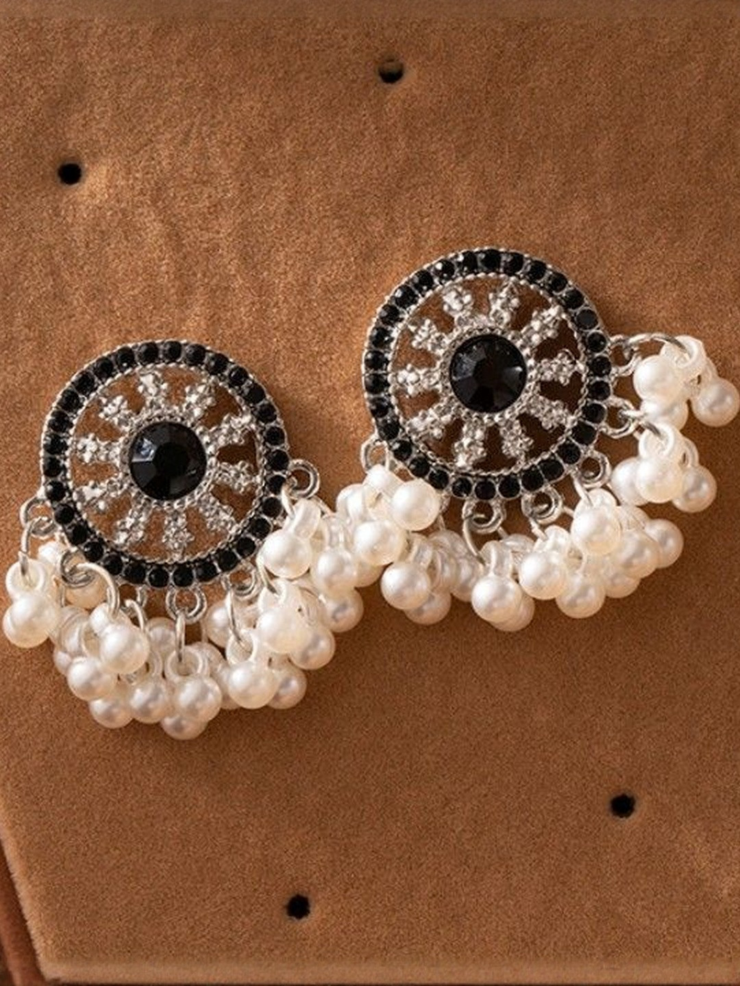 Traditional Earring Pearl Crystal Jhumka