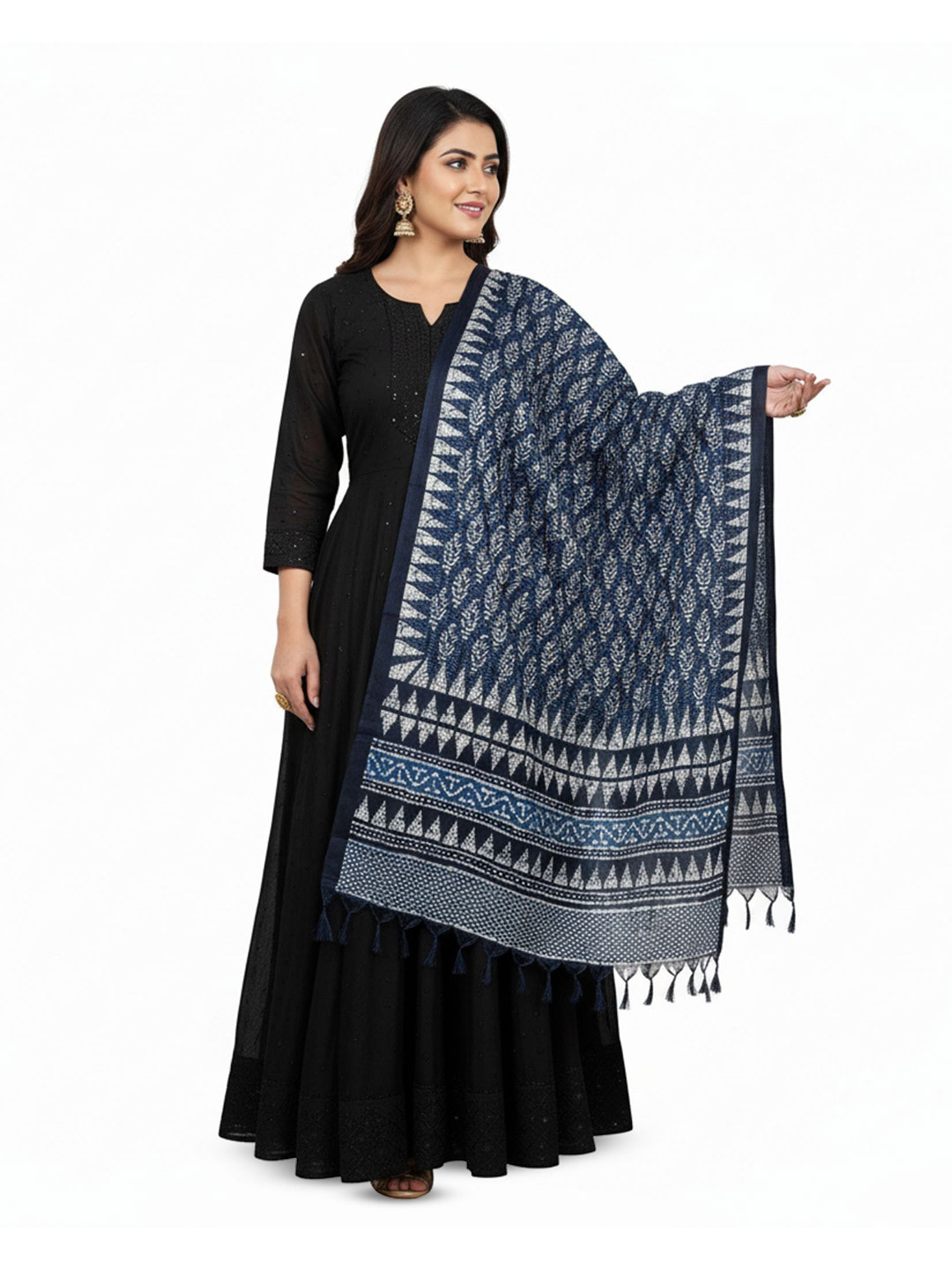 Traditions Bazaar Ethnic Motifs Batik Printed Art Silk Dupatta