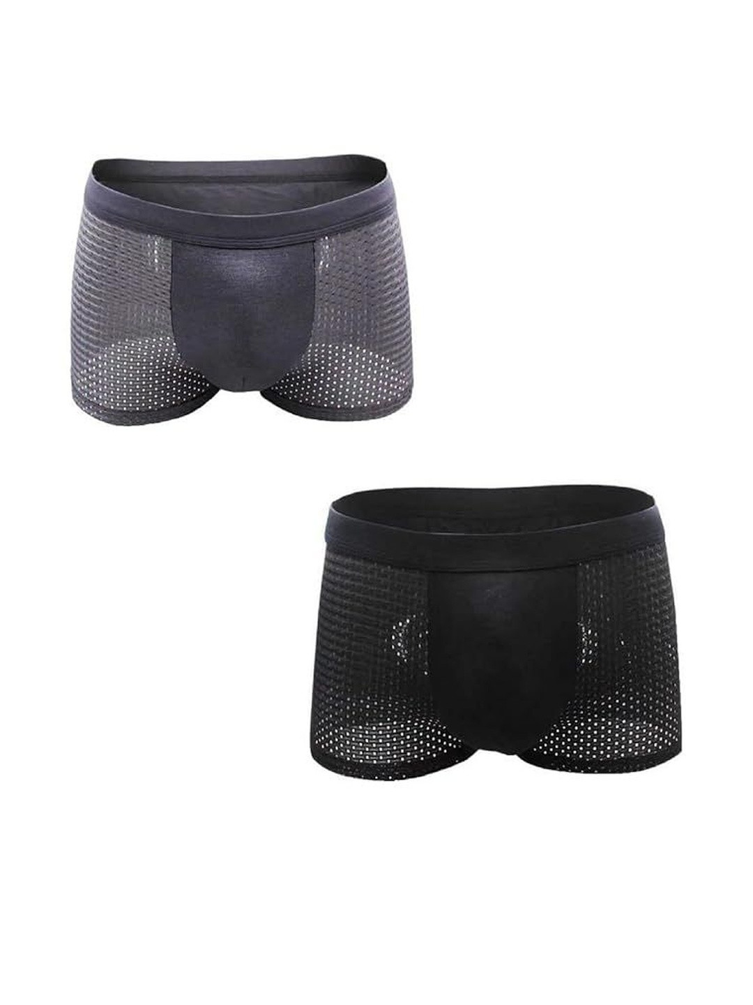 ASJAR Men's Ice Silk Underwear Boxer Briefs Breathable Printed Shorts Multicolor (Pack of 2) (L)