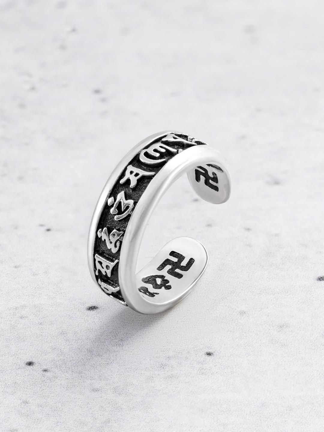 ORIONZ Men Sterling Silver Urban Monk Adjustable Finger Ring