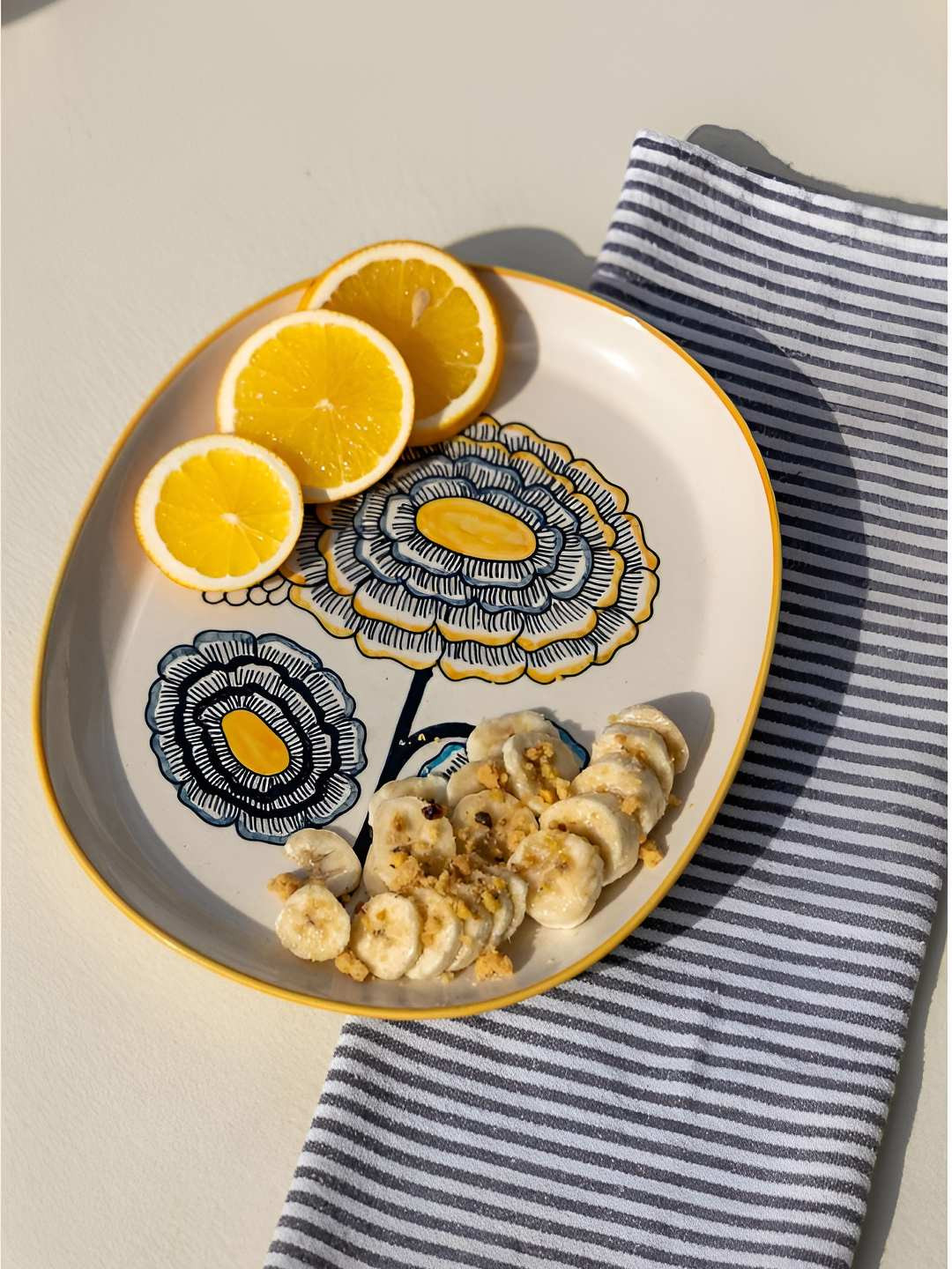 FREEDOM TREE Yellow Ceramic Food Platter
